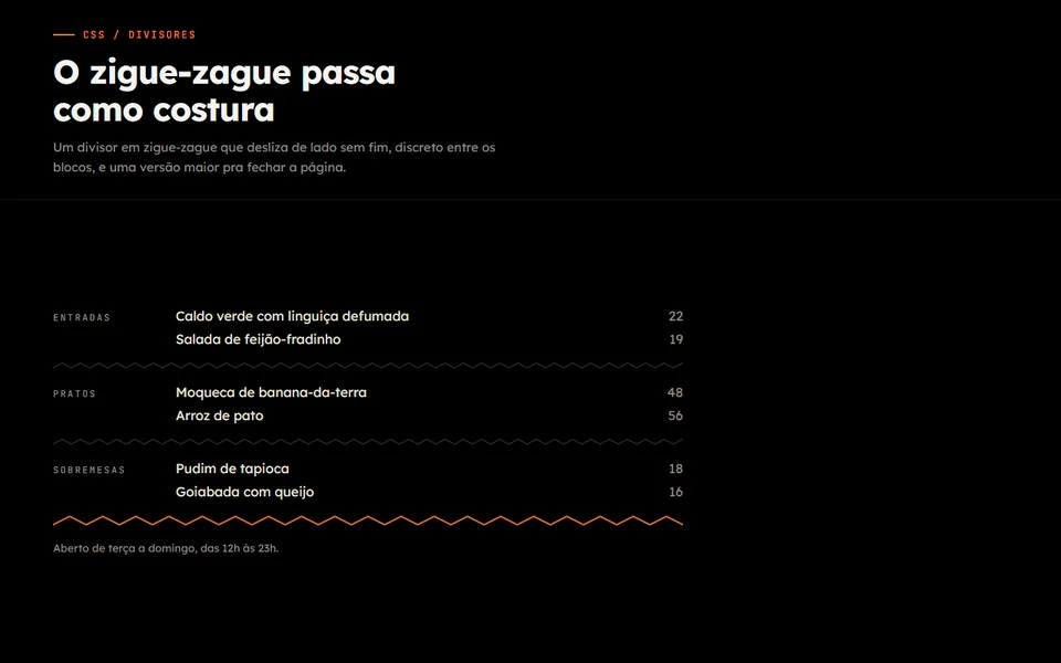 Prévia do efeito Zigue-Zague em Marcha